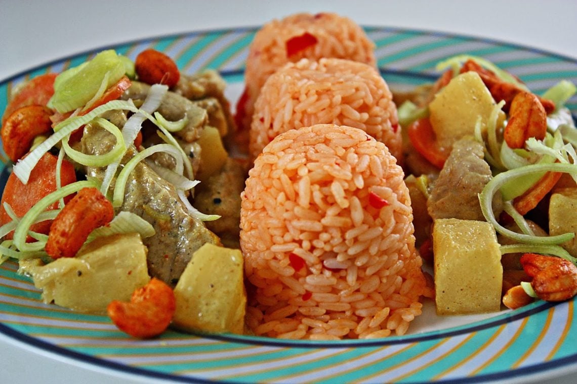 Cashew, Pineapple and Pork Curry in Cardamom Sauce