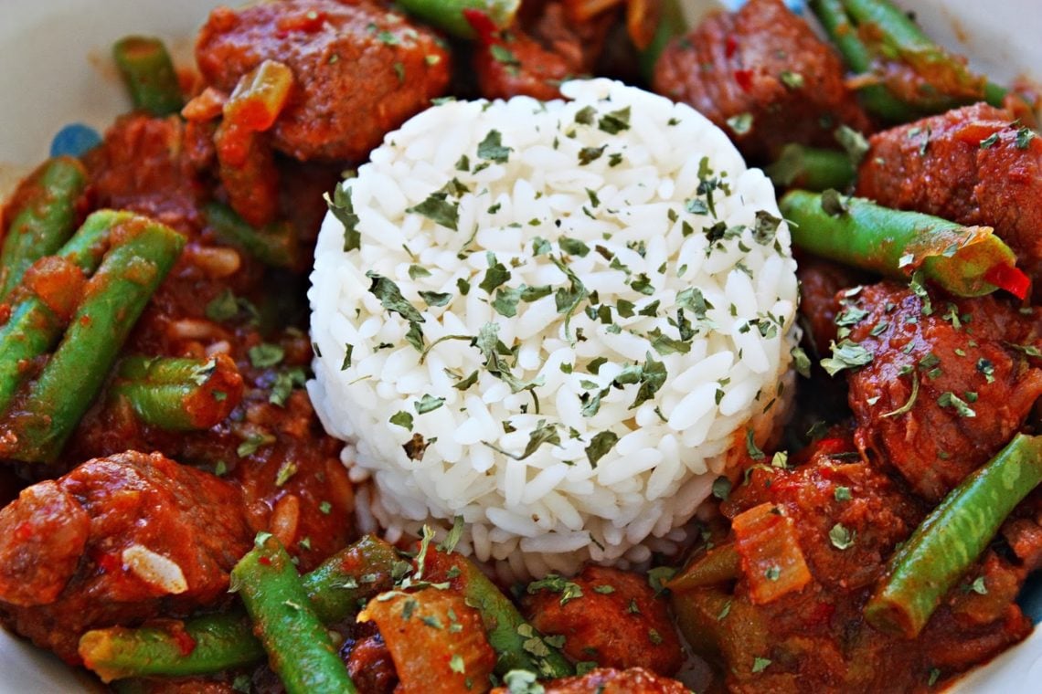 Pork and Green Bean Stew in Honey Chili Sauce