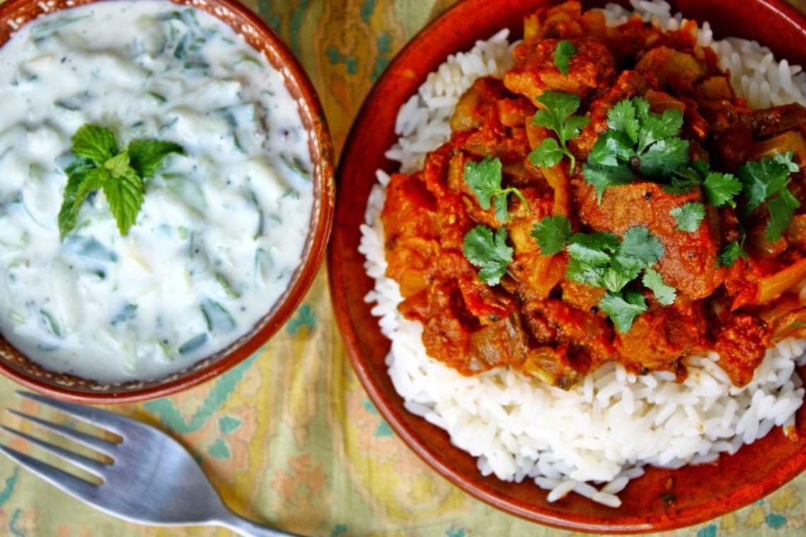 Goanese Pork Vindaloo with Raita