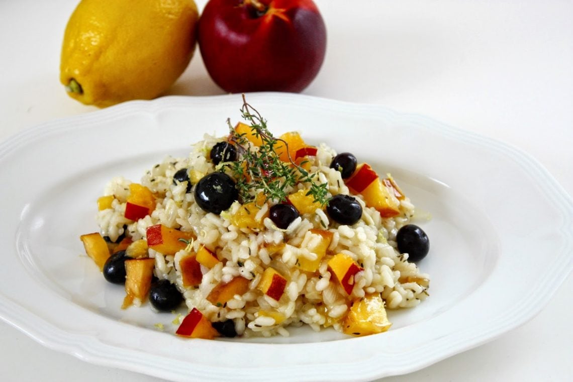 Blueberry Nectarine Risotto with Thyme