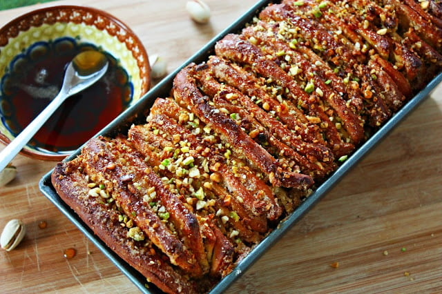 Baklava Pull Apart Bread in a Loaf Pan