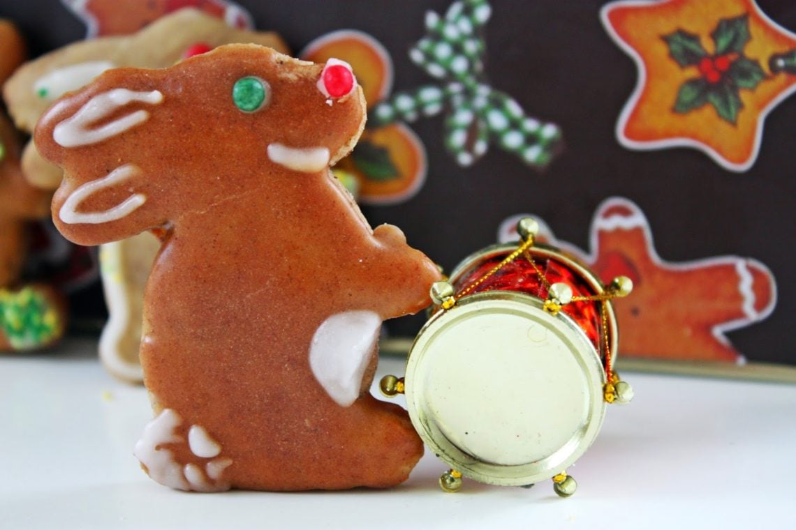 A german gingerbread cookie shaped as a bunny