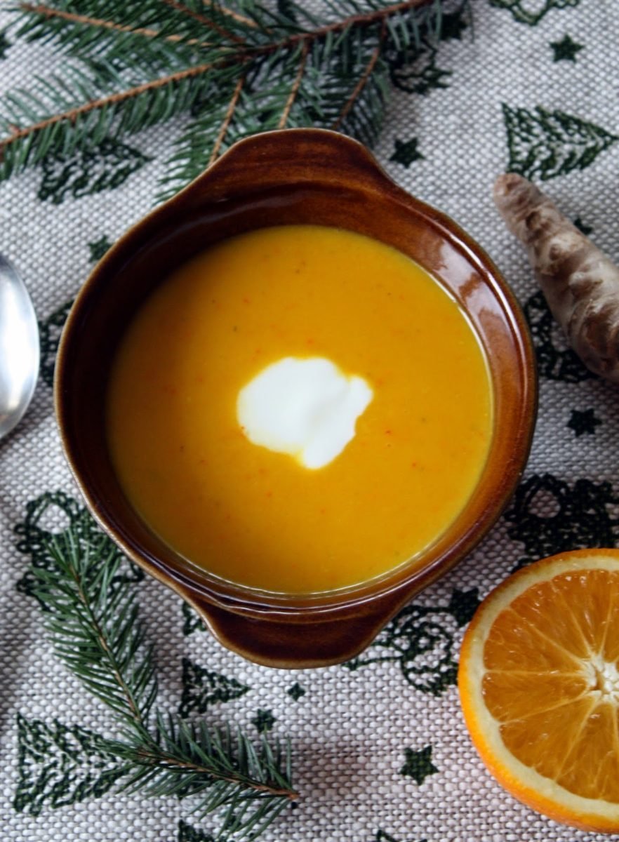 Easy Butternut Squash Soup With Orange & Ginger – Vegan Option