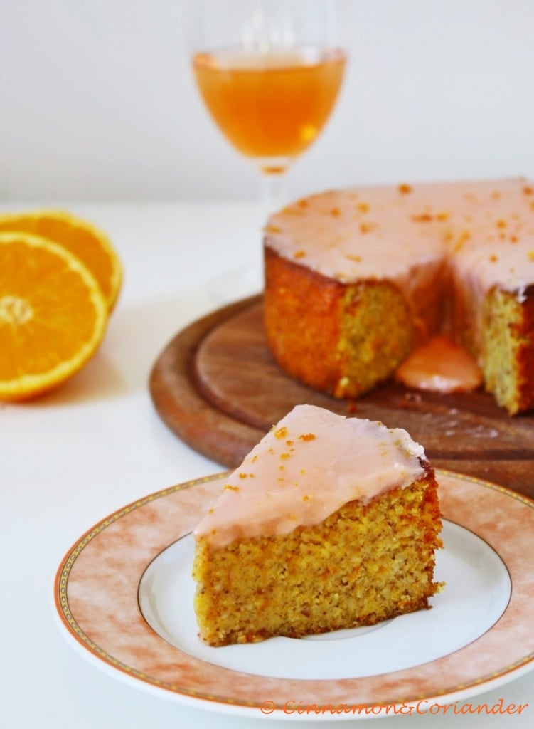 Glutenfreier Mandel Orangen Kuchen mit Aperol-Glasur