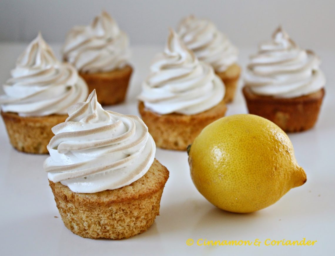 Lemon Curd Cupcakes Meringue Frosting
