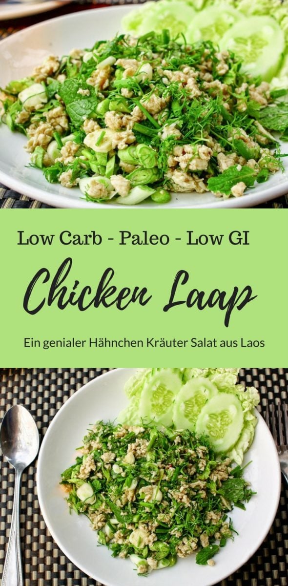Chicken Laap - ein Rezept für lauwarmen Hähnchen Kräuter Salat aus Laos
