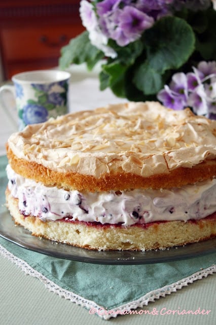 Blueberry Blitz Torte | German Blueberry & Cream Meringue Cake