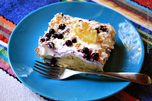 Blueberry Colada Tres Leches Cake