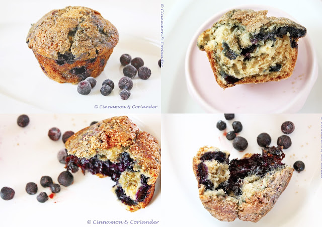 Blueberry Muffins mit Zimt-Zucker Streusel