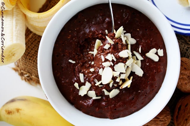 Porridge Rezept Brownie Teig Bananen Porridge mit Mandeln