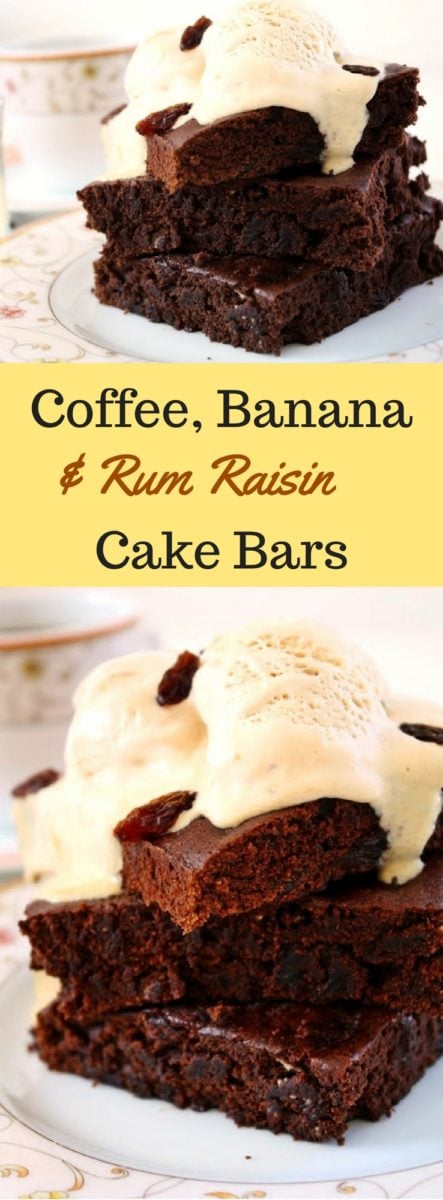 Super Moist Coffee Banana and Rum Raisin Cake Bars