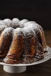 Traditional German Hazelnut Bunt cake on a cake stand