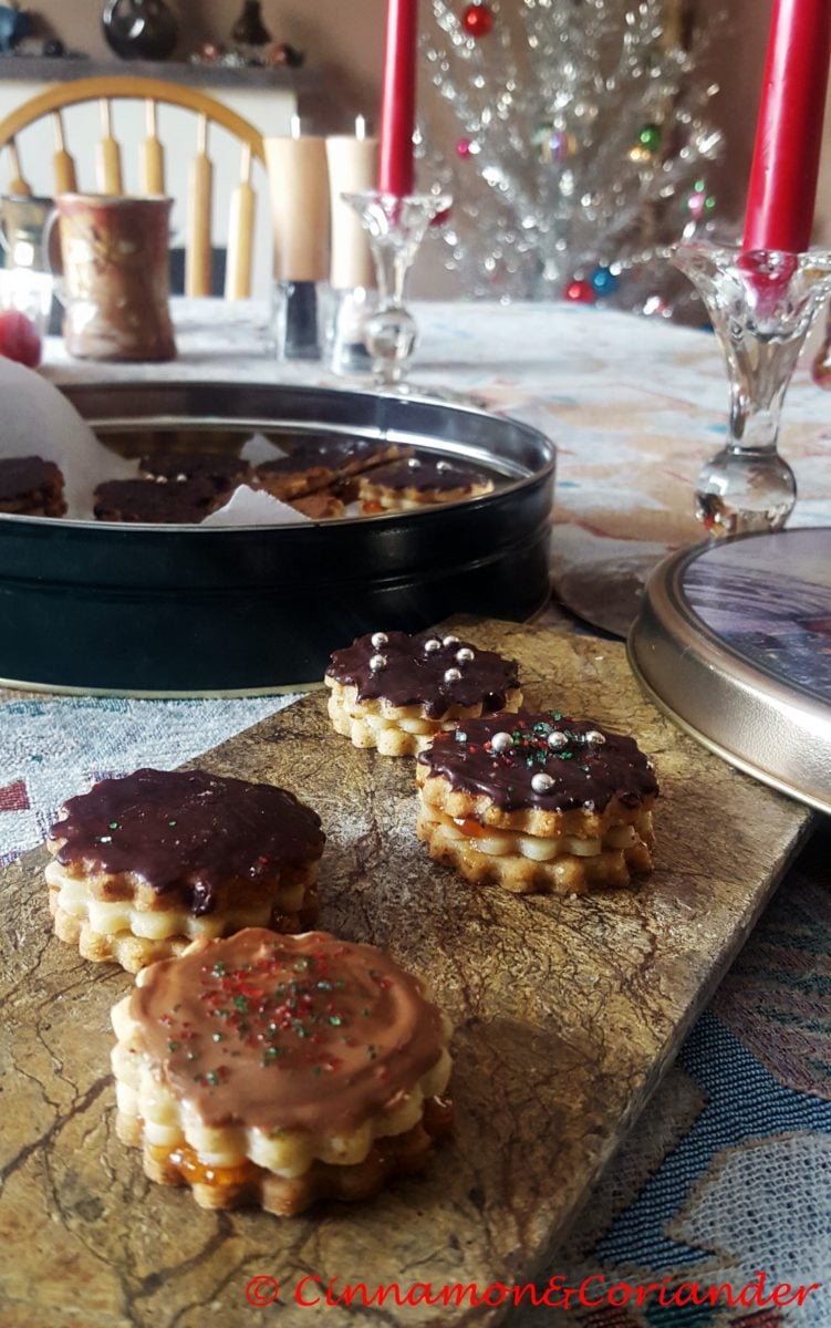 Walnut Marzipan Sandwich Cookies - a German Christmas Cookie