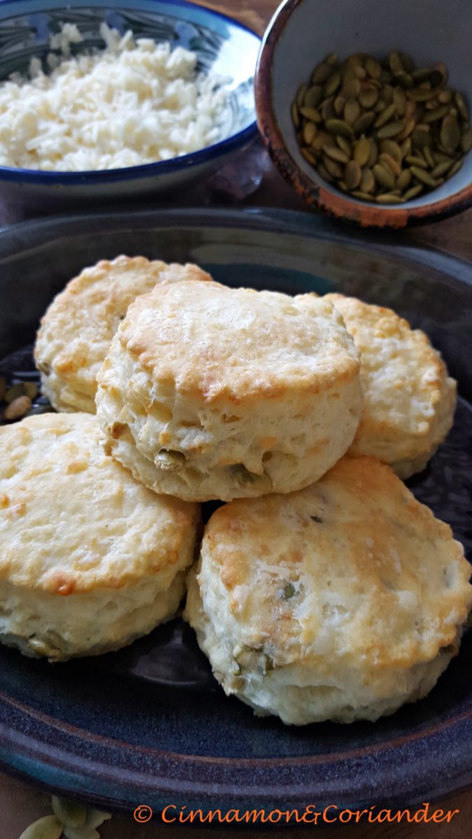 Flaky Buttermilk Biscuits with Cheddar and Pepitas