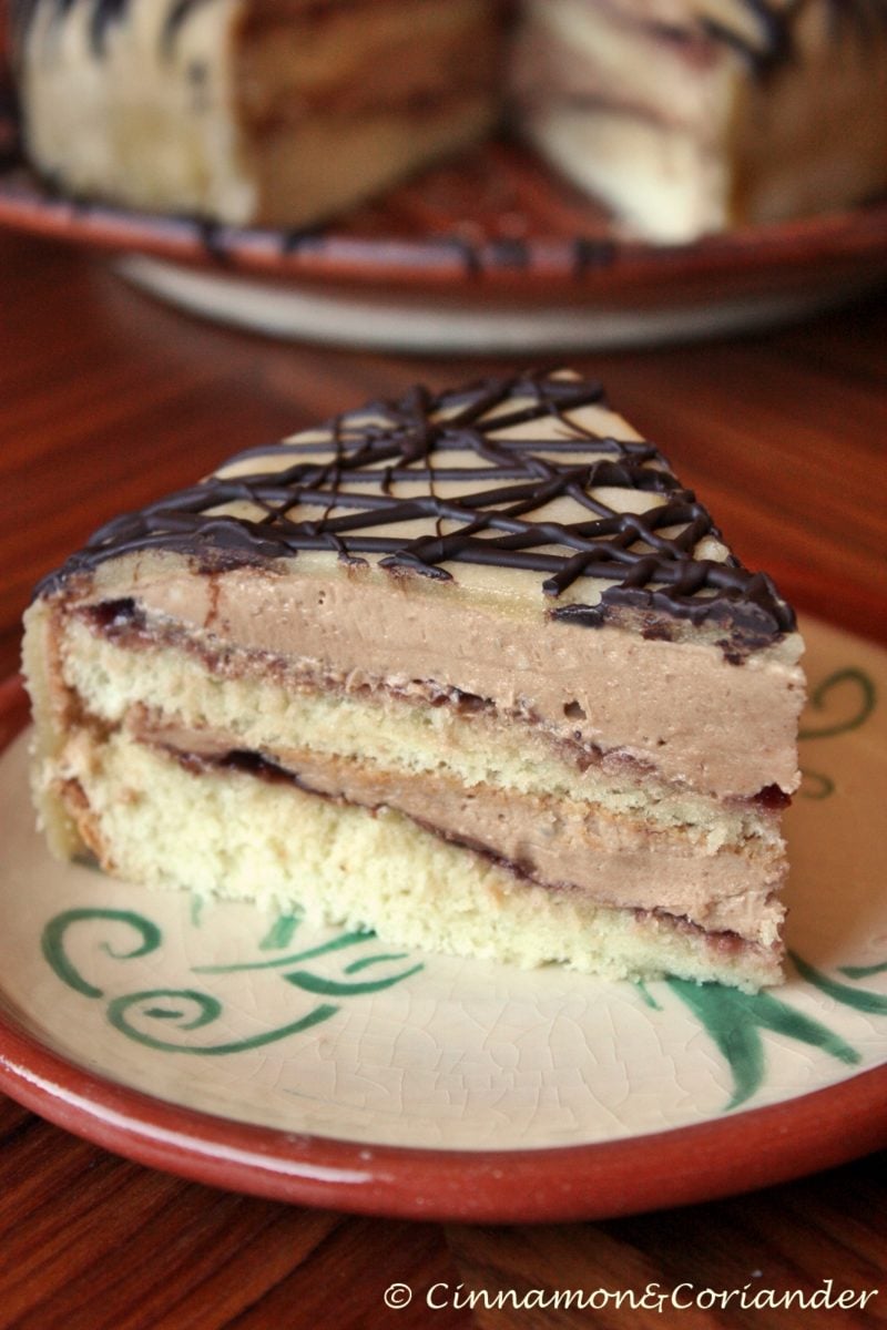 German Hazelnut Cake with Hazelnut Buttercream and Marzipan