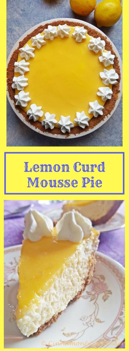 Light and refreshing Lemon Curd Mousse Pie