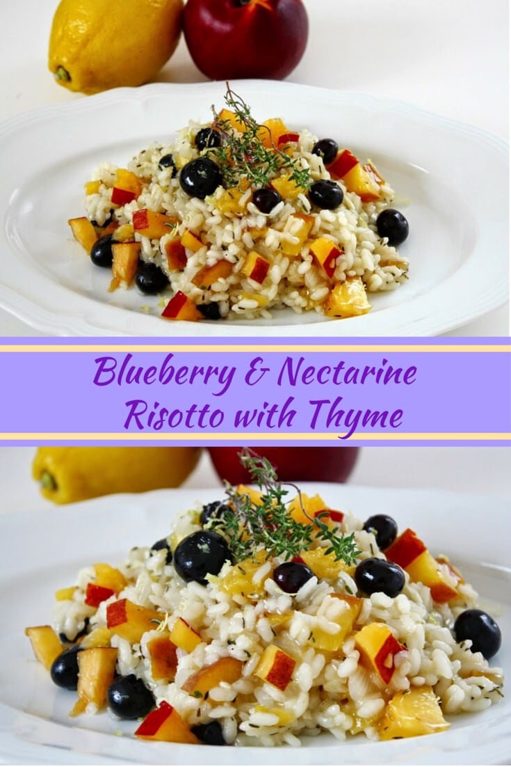 Blaubeer Nektarinen Risotto mit Thymian