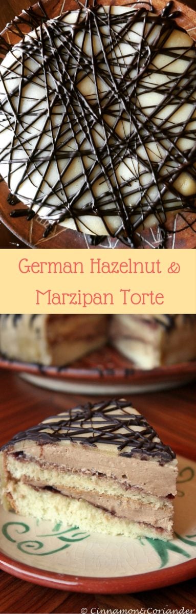 German Hazelnut Marzipan Torte - an authentic German recipe