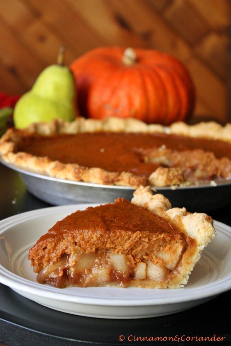 Pumpkin Pie with Caramelized Pears
