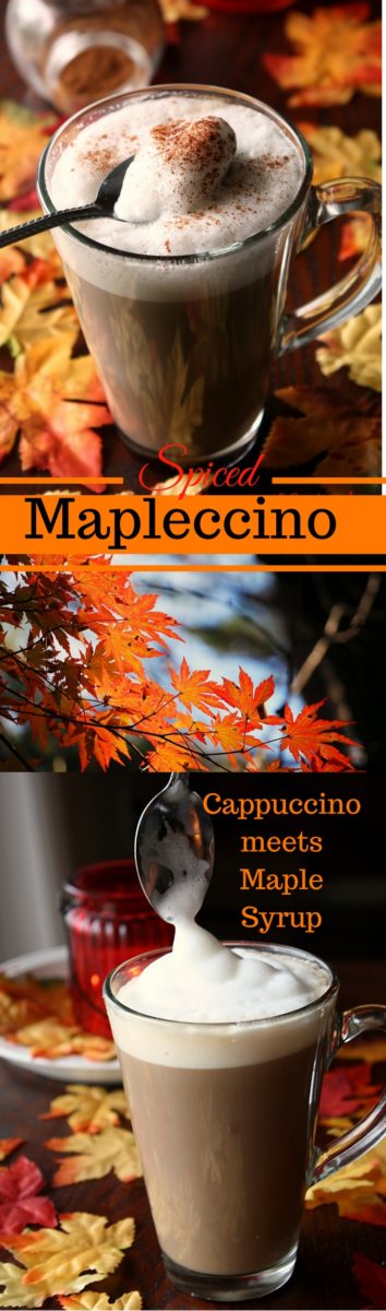 Maple Latte - this easy recipe makes the best Maple Latte with espresso, Maple Syrup, vanilla and maple extract and I will show you a vegan version as well.This hot fall beverage is so much better than Starbucks #copycatrecipes, #latte, #drinkrecipes, #fallrecipes