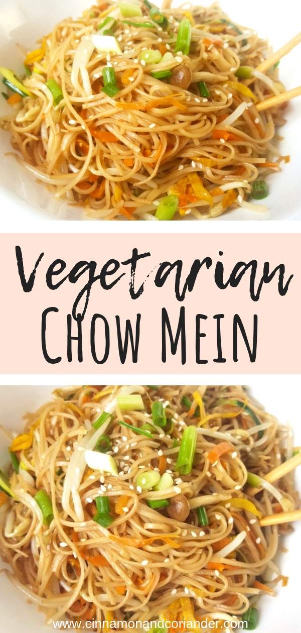 BEST Vegetarian Chow Mein | this easy recipe makes the best restaurant-style Chinese fried noodles using my secret sauce! Better and healthier than take-out! Vegan recipe option with rice noodles included #chowmein, #easyrecipe
