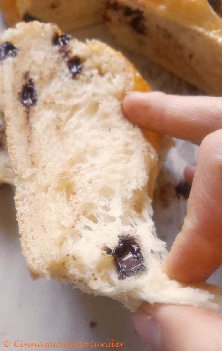 Coconut Brioche with Dark Chocolate Chips