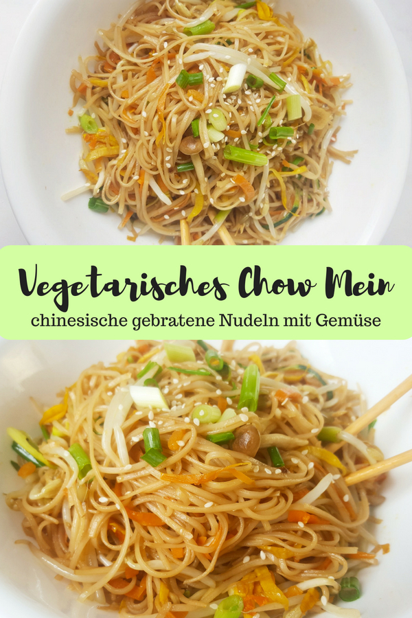 Vegetarisches Chow Mein Rezept | chinesische gebratene Nudeln mit Gemüse
