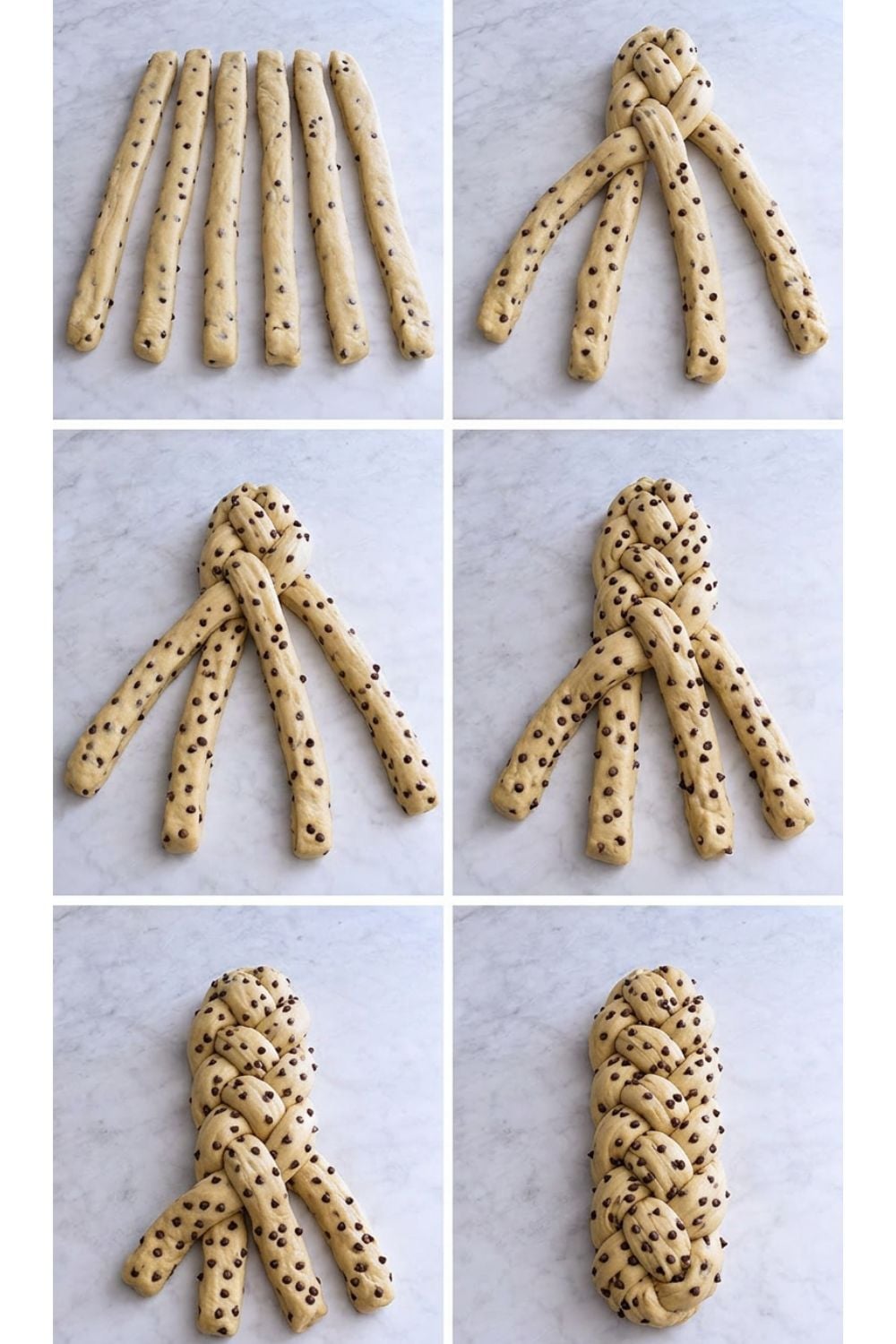 bildanleitung wie man hefezopf mit 4 teilen flechtet