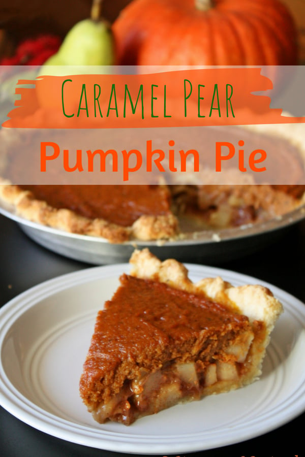 Caramel Pear Pumpkin Pie | This festive pie with a layer of caramelized pears is a fruity twist on the classic and honestly the best Pumpkin Pie I have ever had! The perfect pie recipe for Thanksgiving or any other festive gathering in fall and winter! Completely made from scratch #homemade, #pie, #pumpkin, #thanksgiving, #dessert,