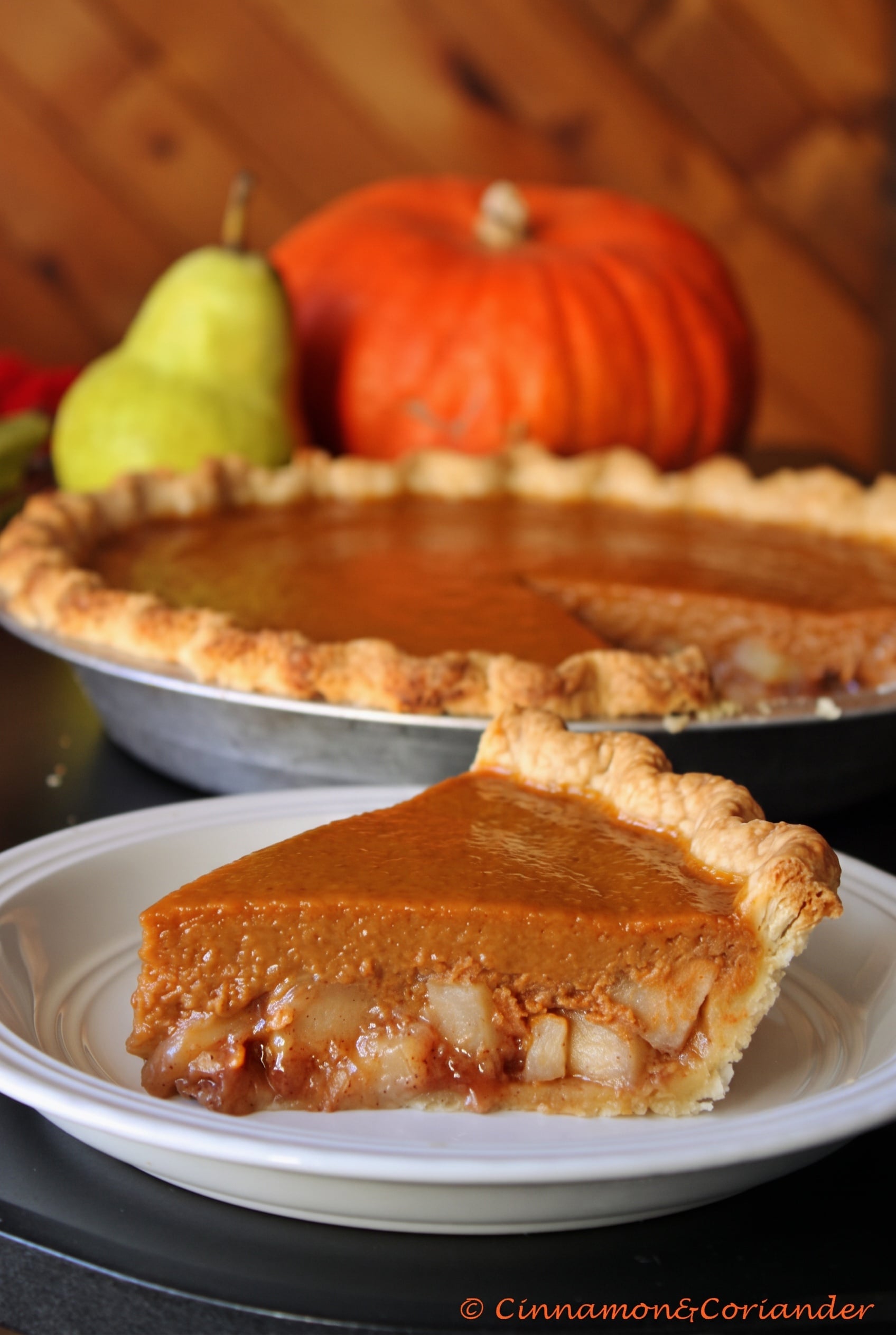 Caramel Pear Pumpkin Pie – the best Pumpkin Pie