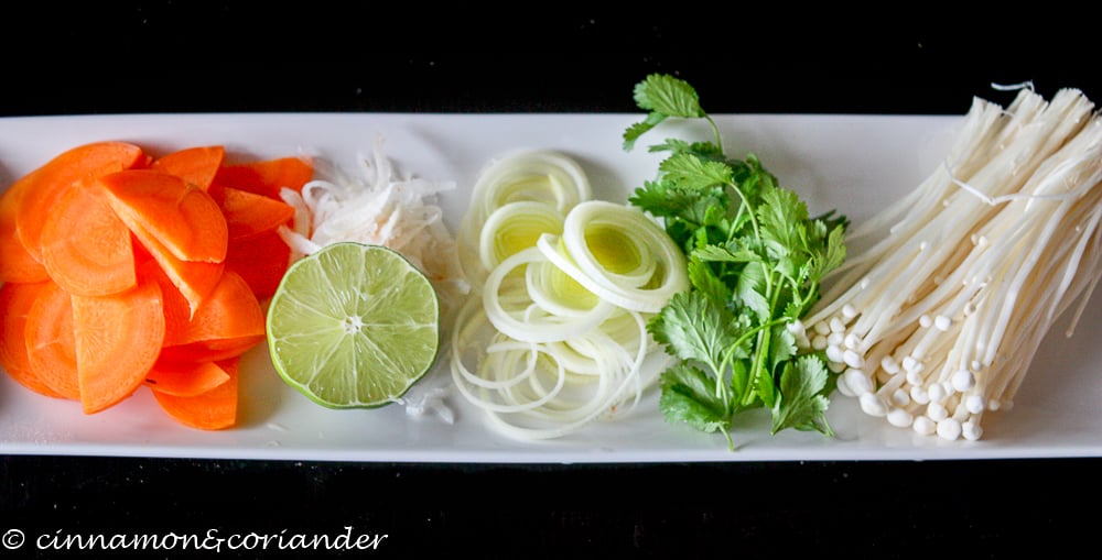 ingredients for Vegan Vietnamese Pho Noodle Soup 