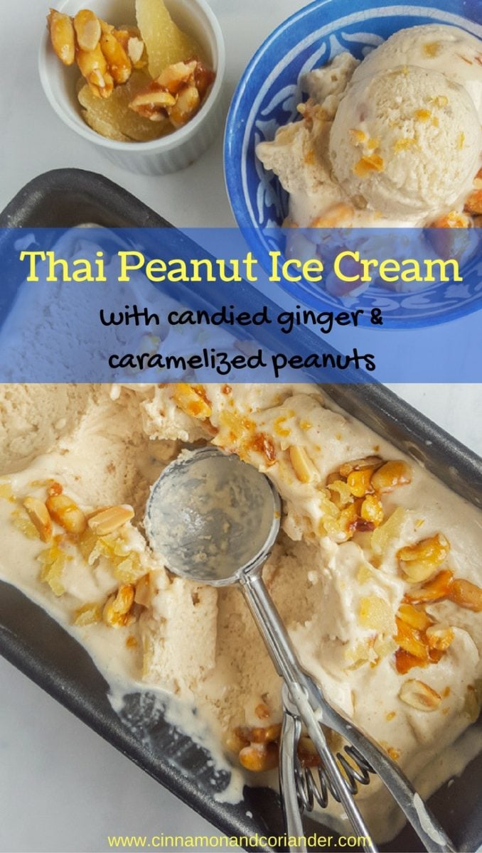 Thai Peanut Ice Cream with caramelized Peanuts and Ginger inspired by Jeni Britton Bauer
