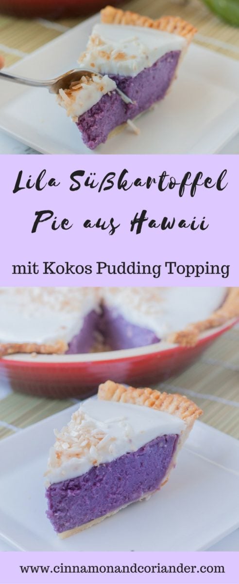 Lila Süßkartoffel Pie mit Kokos Pudding Topping - ein Dessert Rezept aus Hawaii