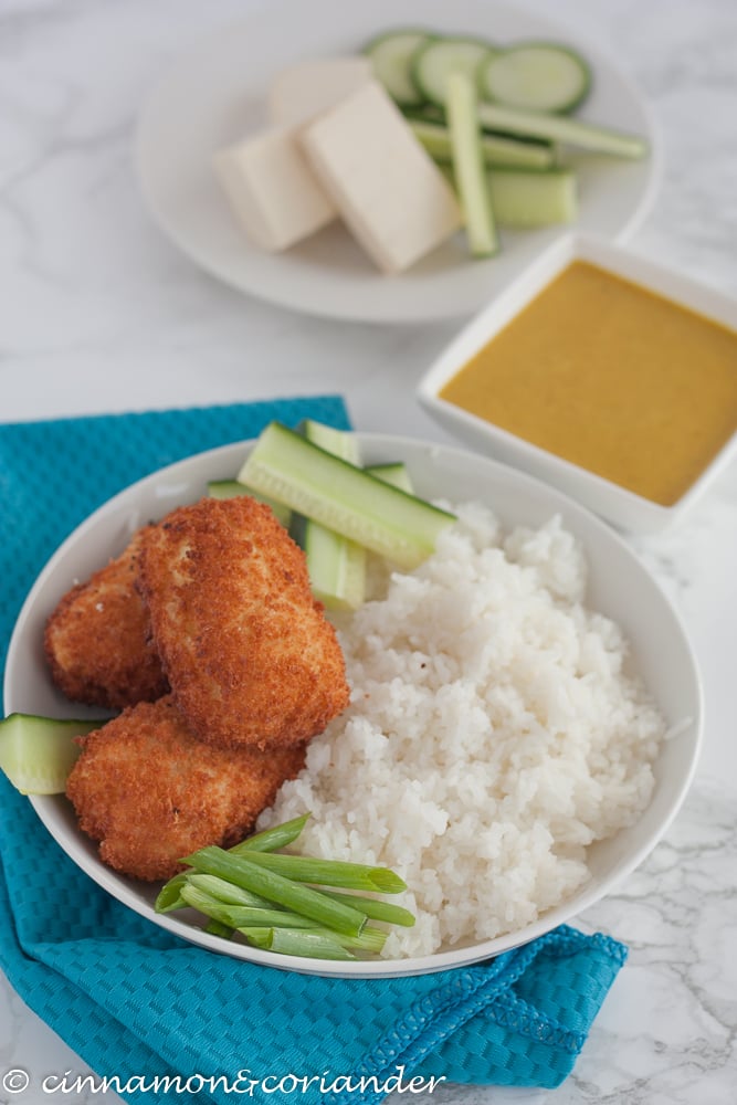 Tofu Katsu mit Curry Sauce und Reis