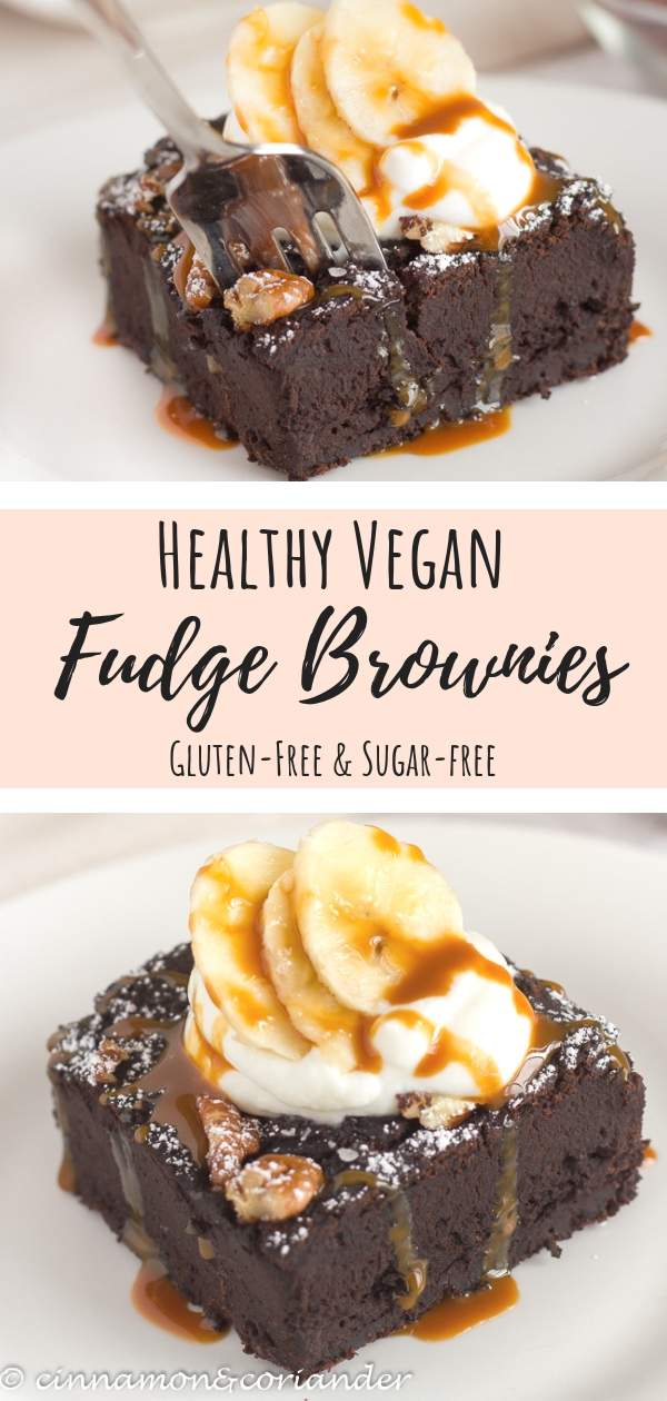 Healthy Vegan Brownies | these fudge brownies are made with black beans and naturally sweetened with banana! The perfect easy to make clean eating dessert for chocoholics! Gluten-free and refined sugar-free #brownies, #veganrecipes 
