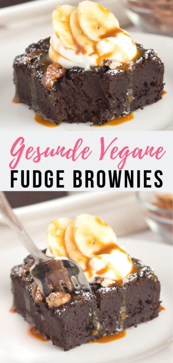 vegane Brownies ohne Zucker Pinterest Grafik