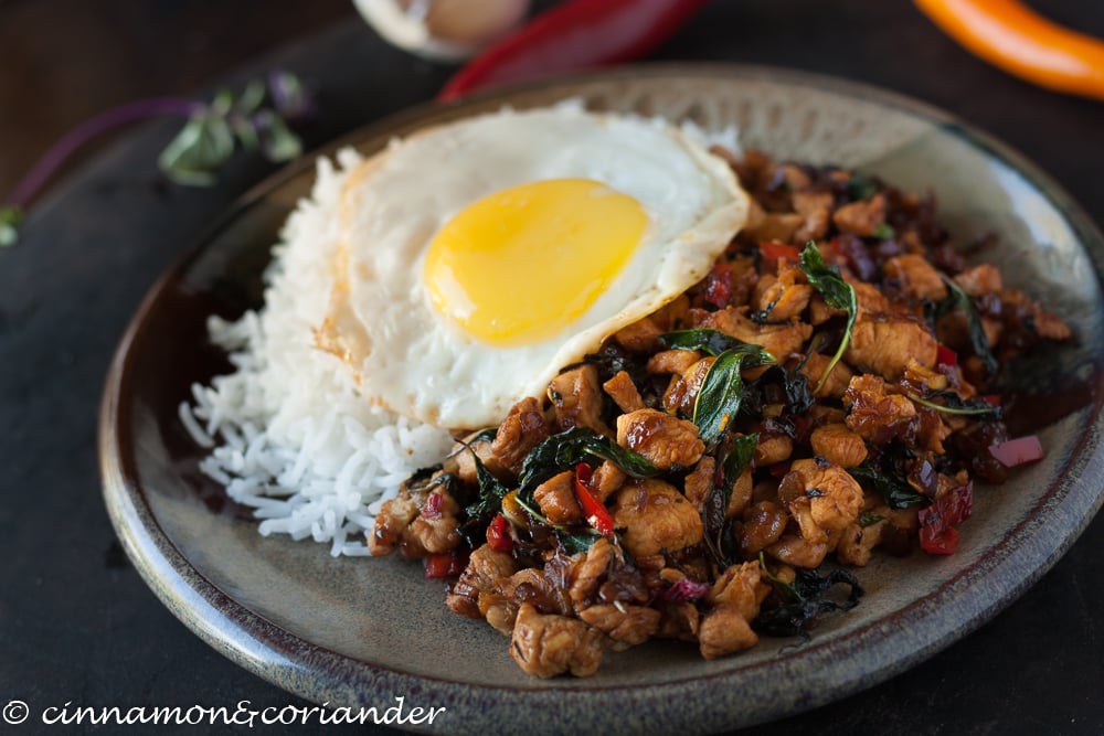 Thai Chicken Stir-Fry with Holy Basil or Thai Basil and Chilies