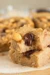 Vegan White Bean Blondies with Peanut Butter and Chocolate | Sugarfree desserts