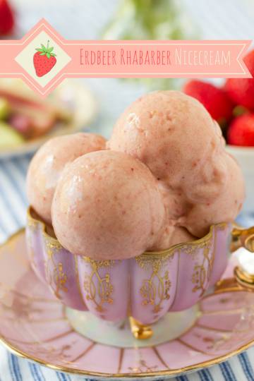 [:de]Erdbeer Rhabarber Nice Cream | Vegane &amp; Zuckerfreie Dessert ...