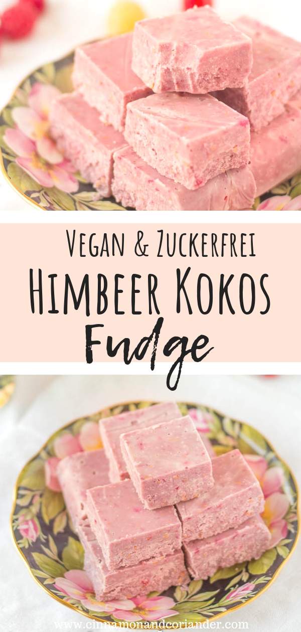 Veganes Himbeer Kokos Fudge | Schnell und einfach und dazu noch zucker-frei, low-carb, keto und gluten-frei!Das perfekte Geschenk aus der Küche für Valentinstag oder Muttertag #gesunderezepte, #muttertag