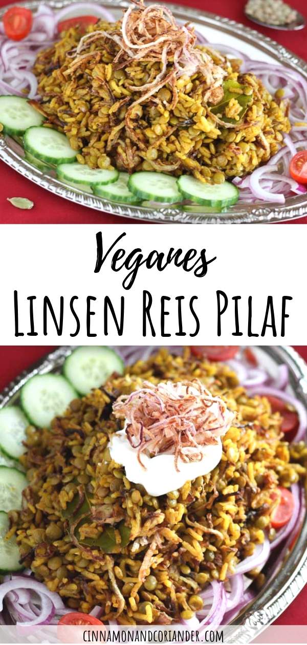 Veganes Linsen Reis Pilaf Rezept | ein einfaches libanesisches Rezept perfekt as vegetarisches Hauptgericht oder Beilage #einfacherezepte #veganerezepte #libanesischerezepte 
