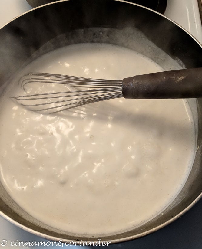rice pudding simmering on the stove