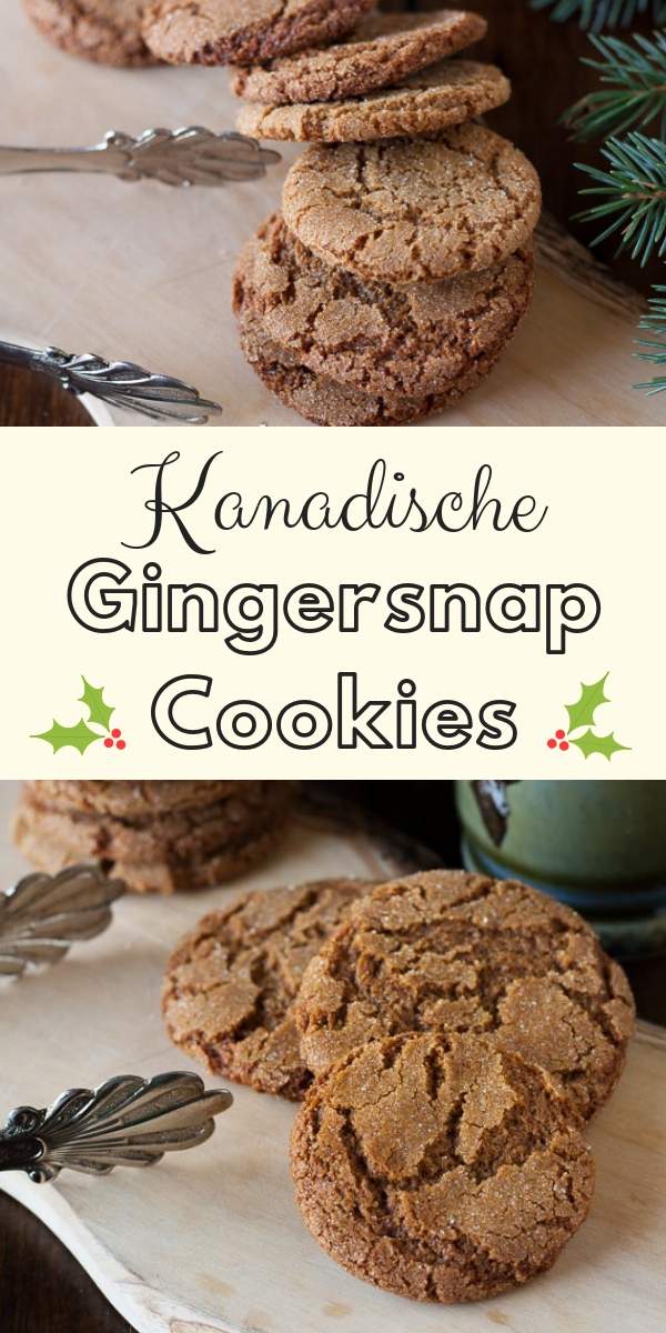 Kanadische Ingwer Plätzchen - Gingersnap Cookies. Eine Geheimzutat macht diese knusprigen Kekse besonders köstlich! Ein schnelles, unkompliziertes Plätzchenrezept #plätzchenrezept #weihnachtsrezepte