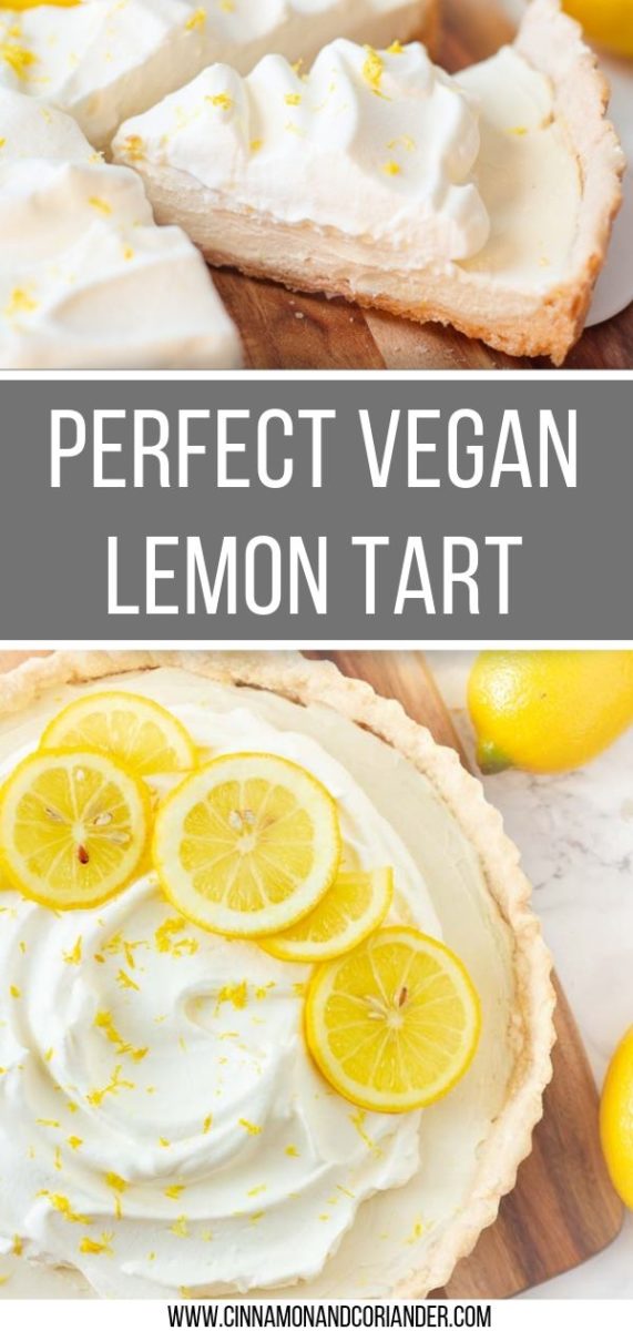 best vegan lemon tart pinterest graphic