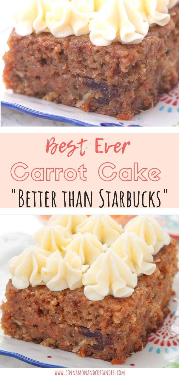 This award-winning Carrot Cake recipe features a smooth tangy cream cheese frosting - this easy homemade Easter dessert is super simple to throw together and feeds a large crowd. Super moist with pineapples,chopped nuts raisins, coconut and grated carrots! Better than Starbucks #cakerecipes #easterrecipes