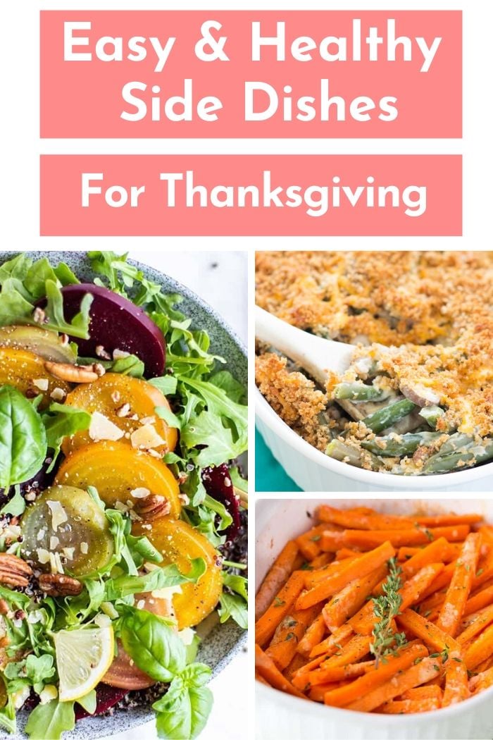 blog graphic depicting healthy best Thanksgiving side dishes