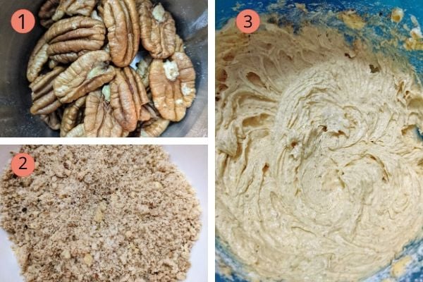 Schritt für Schritt Anleitung mit Bildern wie man zuckerfreie Schneeball Kekse backt