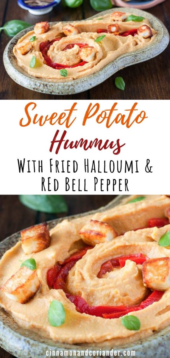 Roasted sweet potato hummus Pinterest grafic