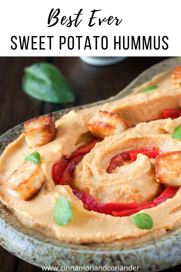 Best ever sweet potato hummus recipe pinterest graphic