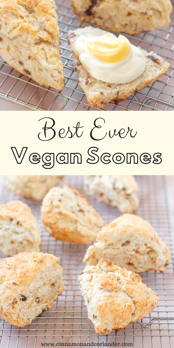 vegan scones recipe Pinterest graphic